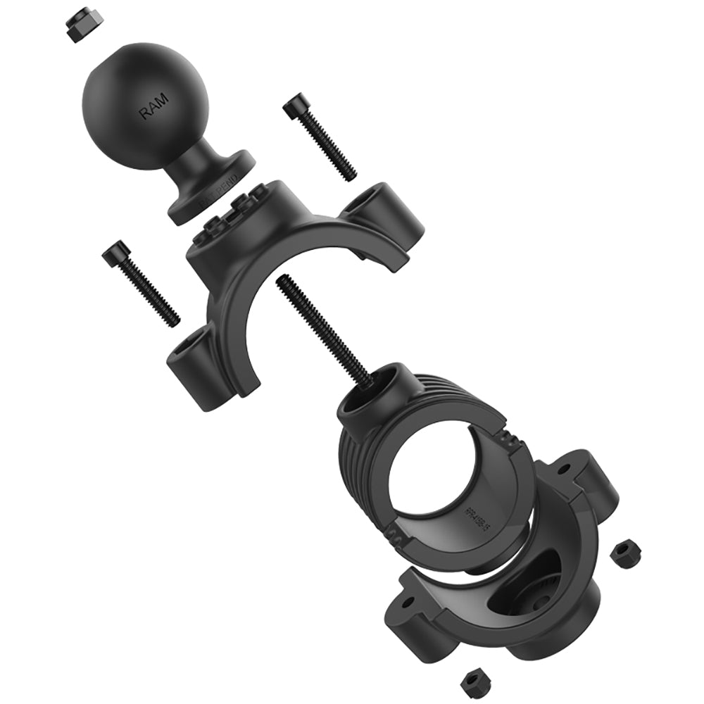 RAM Mount Torque 1 - 1/2" - 2" Diameter Rail Base with 1.5" Pin - Lock Ball [RAM - 351 - 415 - 15 - 2U], Rail/Handle Bar Mounts, RAM Mounting Systems, , , at Festive Water Paddlesports
