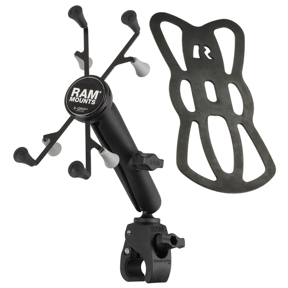 RAM Mount Tough - Claw Base w/Long Double Socket Arm & Universal X - Grip Cradle w/1" Ball f/7" Tablets [RAM - B - 400 - C - UN8U], Rail/Handle Bar Mounts, RAM Mounting Systems, , , at Festive Water Paddlesports