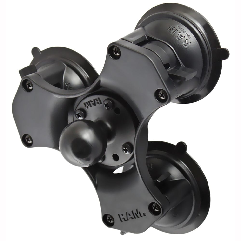 RAM Mount Triple Suction Cup Base w/1.5" Diameter Ball [RAP - 365 - 224 - 1U], Suction Cup Mounts, RAM Mounting Systems, , , at Festive Water Paddlesports