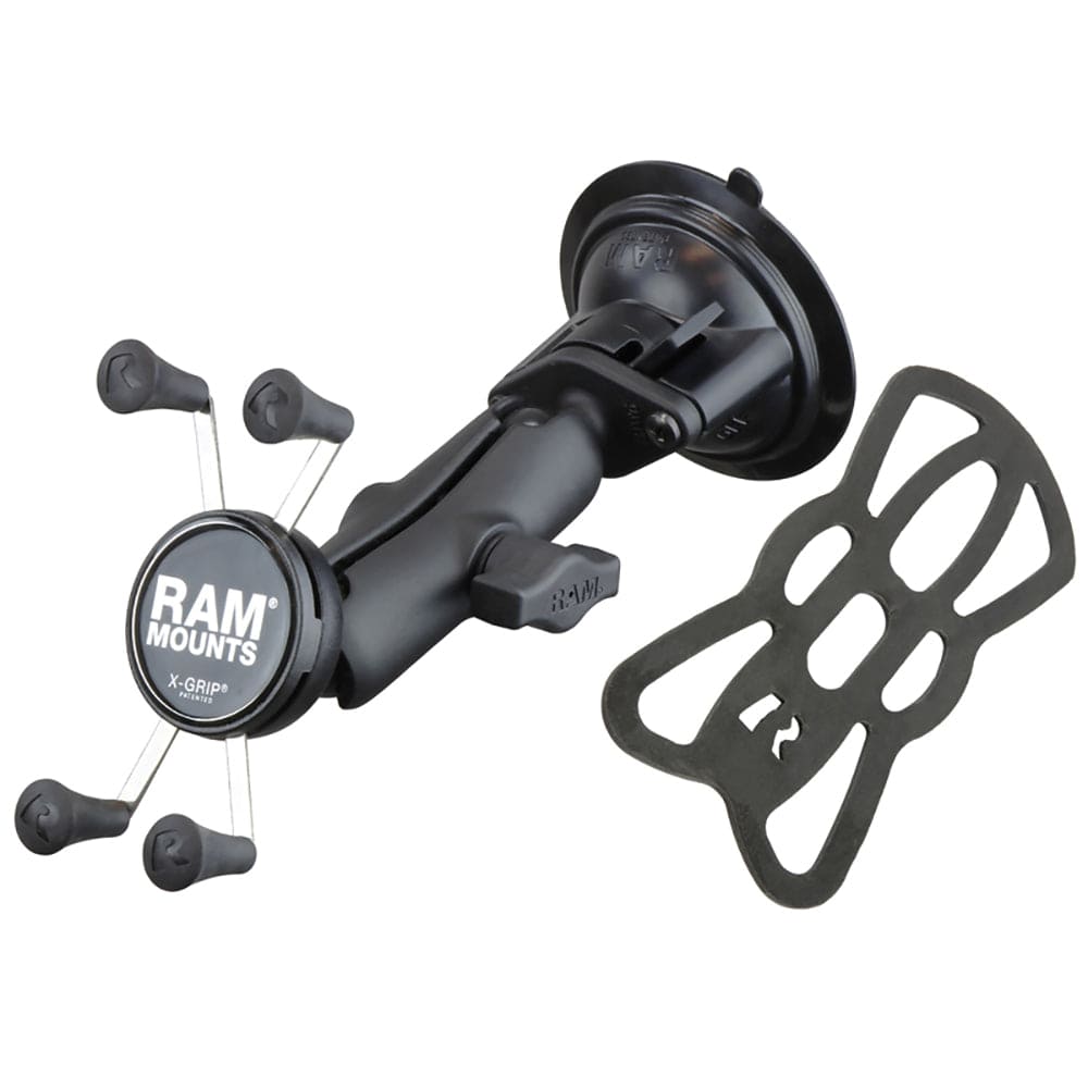 RAM Mount Twist Lock Suction Cup Mount w/Universal X - Grip Cell Phone Holder [RAM - B - 166 - UN7U], Suction Cup Mounts, RAM Mounting Systems, , , at Festive Water Paddlesports