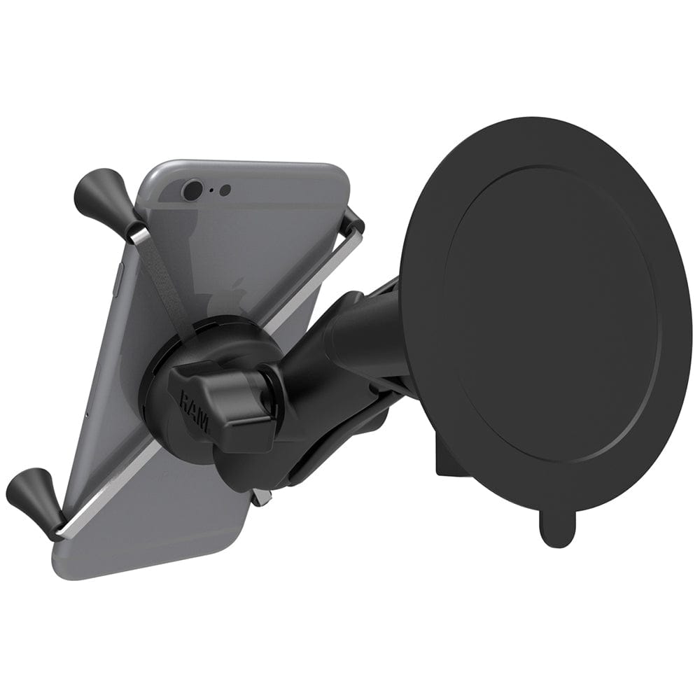 RAM Mount Twist - Lock Suction Cup Mount w/Universal X - Grip Large Phone/Phablet Cradle [RAM - B - 166 - UN10U], Cell Phone Mounts, RAM Mounting Systems, , , at Festive Water Paddlesports