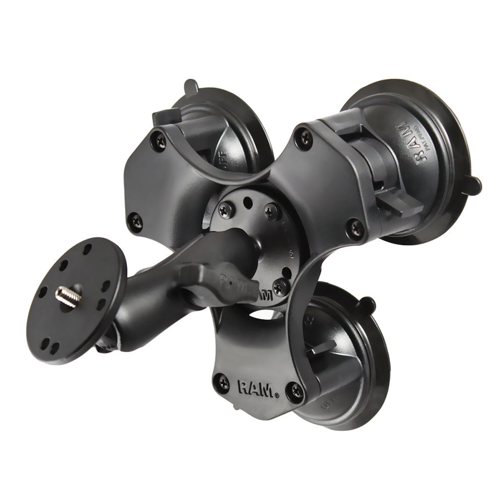 RAM Mount Twist - Lock Triple Suction Mount w/1/4" - 20 Stud [RAP - B - 365 - 224 - 202AU], Suction Cup Mounts, RAM Mounting Systems, , , at Festive Water Paddlesports