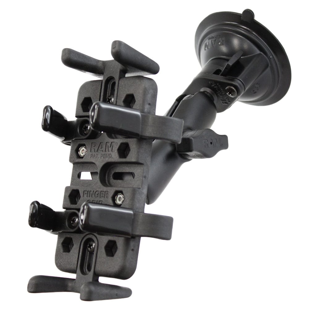RAM Mount Universal Finger Grip Holder Suction Cup Mount [RAM - B - 166 - UN4U], Suction Cup Mounts, RAM Mounting Systems, , , at Festive Water Paddlesports