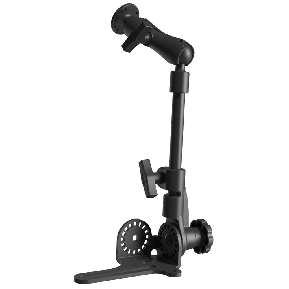 RAM Mount Universal No - Drill RAM Pod HD Vehicle Mount w/Double Socket Arm & 2.5" Round Base (AMPS Hole Pattern) [RAM - 316 - HD - 202U], Vehicle Mounts, RAM Mounting Systems, , , at Festive Water Paddlesports