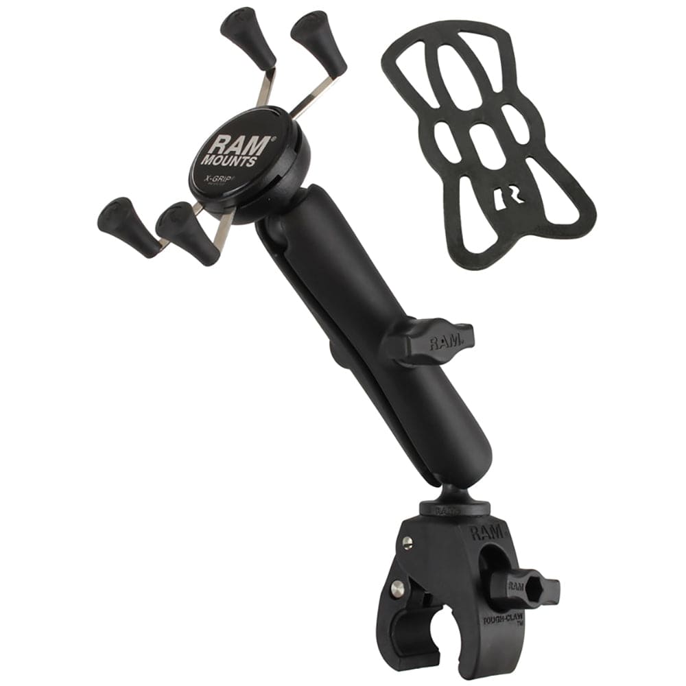 RAM Mount Universal Tough - Claw Base w/Long Double Socket Arm & Universal X - Grip Cell/iPhone Cradle [RAM - B - 400 - C - UN7U], Rail/Handle Bar Mounts, RAM Mounting Systems, , , at Festive Water Paddlesports