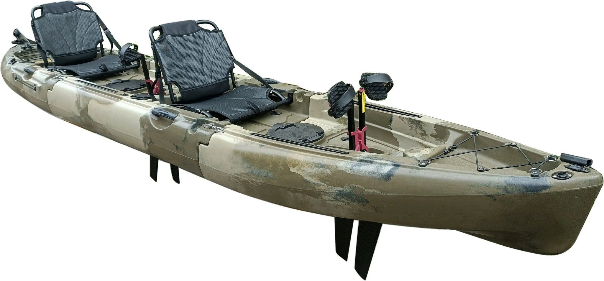 Raptor 14ft Tandem | Fin & Prop Drive | Modular Fishing Kayak, Fishing Kayak, ReelYaks, Army Camo in 10 - 12 weeks at Festive Water Paddlesports