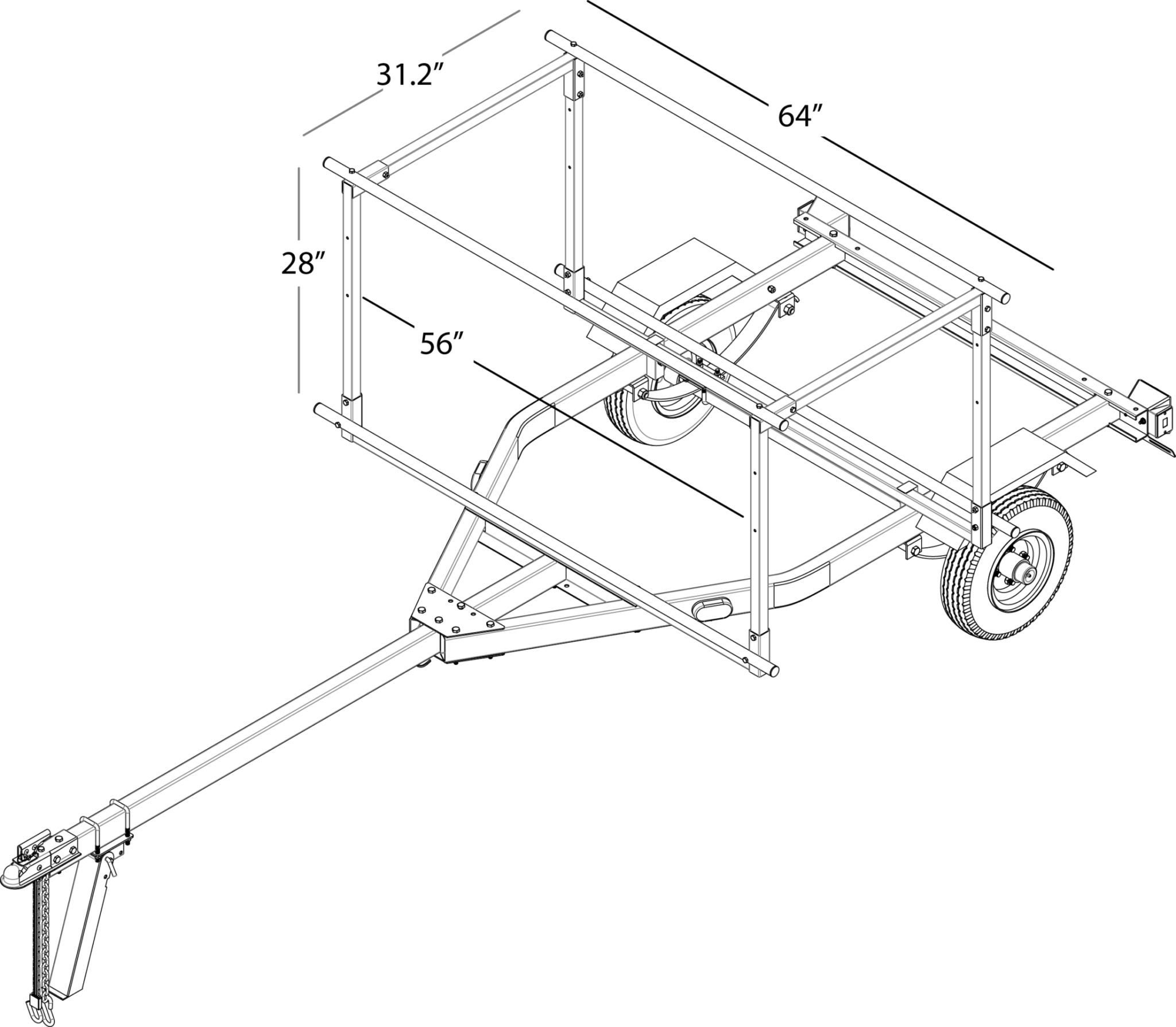 Right On Multi - Sport Trailer with Box Rack, Trailer, Right On, , , at Festive Water Paddlesports