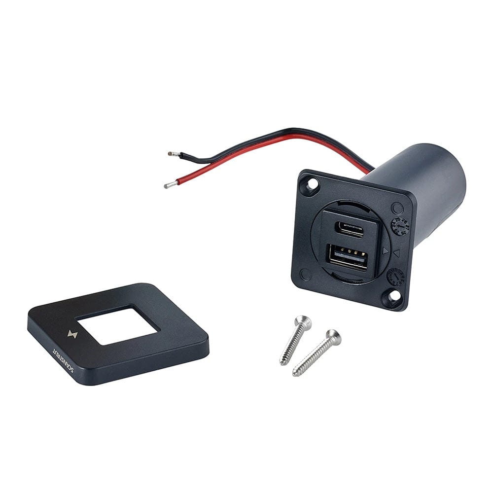 Scanstrut TILE USB - A/USB - C Interior Charging Socket - 12/24V - Black Bezel [SC - TILE - 10], Accessories, Scanstrut, , , at Festive Water Paddlesports