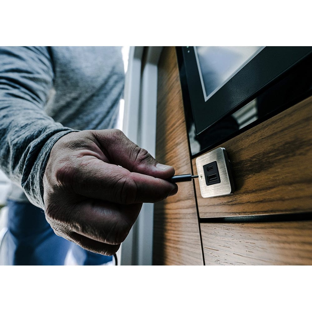 Scanstrut TILE USB - A/USB - C Interior Charging Socket - 12/24V - Stainless Steel Bezel [SC - TILE - 11], Accessories, Scanstrut, , , at Festive Water Paddlesports