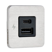 Scanstrut TILE USB - A/USB - C Interior Charging Socket - 12/24V - Stainless Steel Bezel [SC - TILE - 11], Accessories, Scanstrut, , , at Festive Water Paddlesports