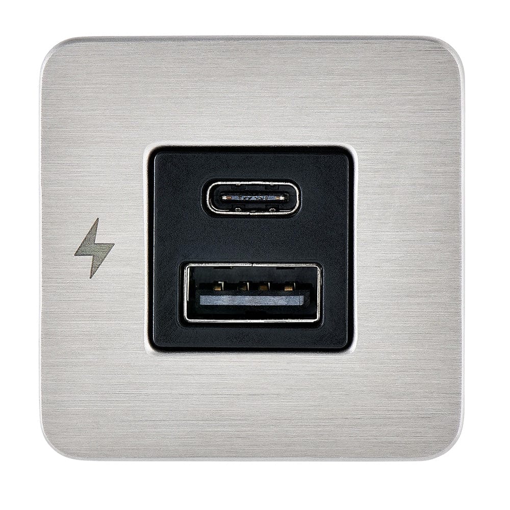 Scanstrut TILE USB - A/USB - C Interior Charging Socket - 12/24V - Stainless Steel Bezel [SC - TILE - 11], Accessories, Scanstrut, , , at Festive Water Paddlesports