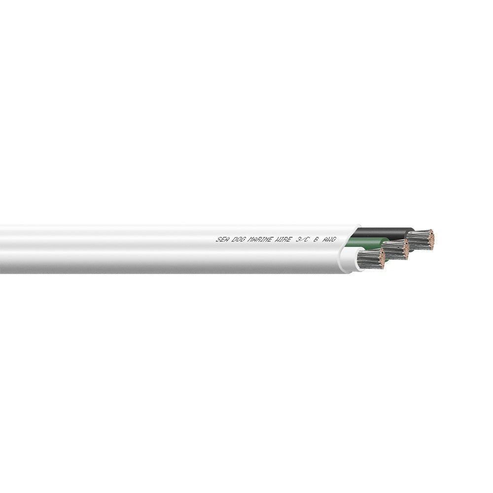 Sea - Dog 6/3 AWG Flat Triplex Wire - White/Green/Black - 100' [8006302], Wire, Sea - Dog, at Festive Water Paddlesports
