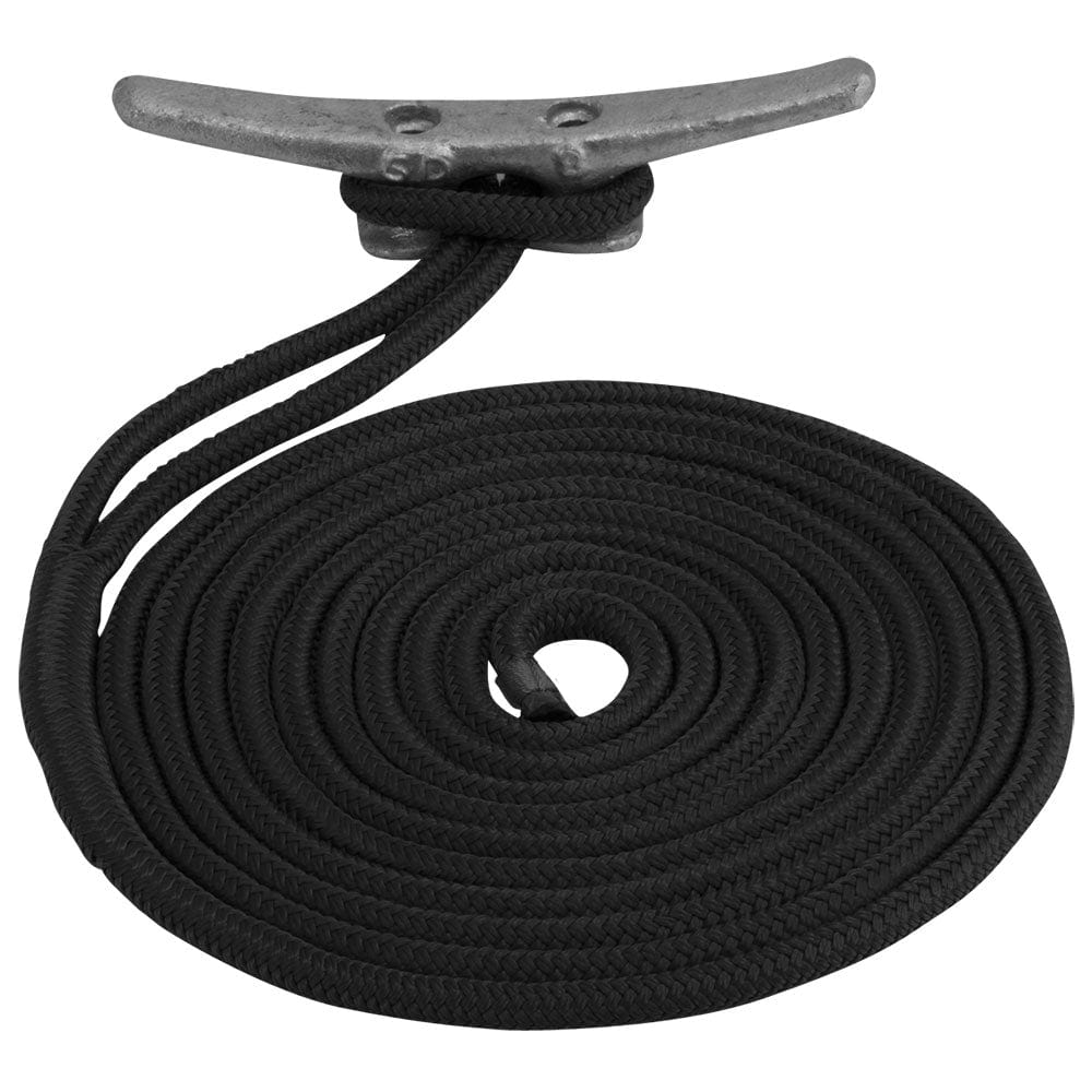Sea - Dog Double Braided Nylon Dock Line - 5/8" x 30 - Black [302116030BK - 1], Dock Line, Sea - Dog, , , at Festive Water Paddlesports