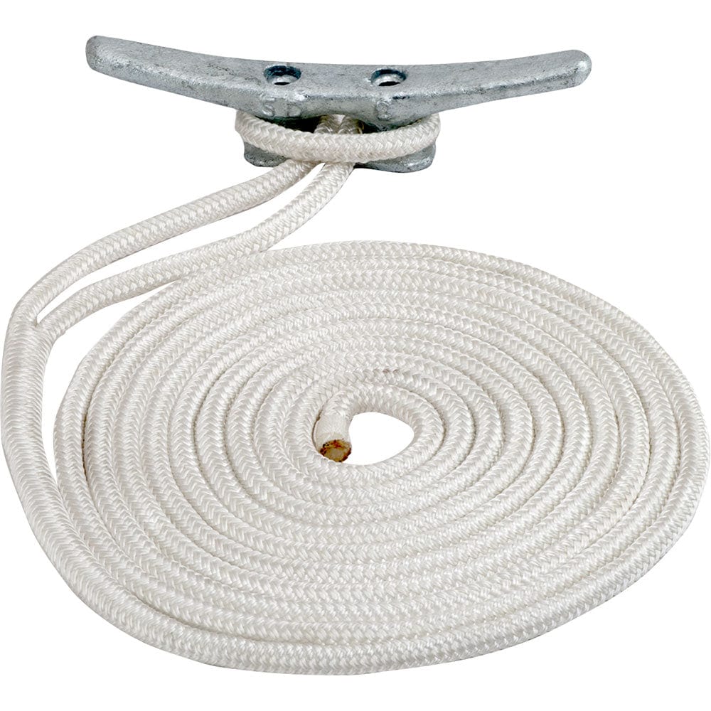 Sea - Dog Double Braided Nylon Dock Line - 5/8" x 30 - White [302116030WH - 1], Dock Line, Sea - Dog, , , at Festive Water Paddlesports