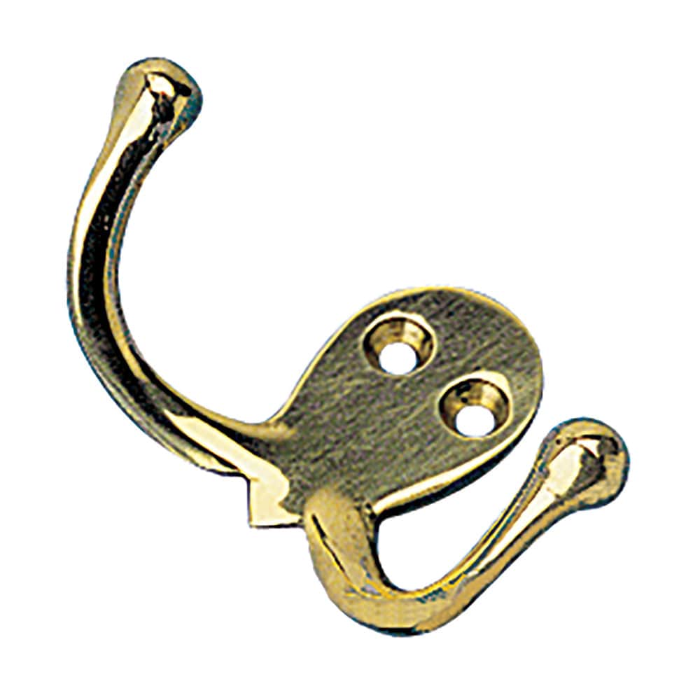 Sea - Dog Double Coat Hook - Cast Brass [671510 - 1], Hooks & Clamps, Sea - Dog, , , at Festive Water Paddlesports