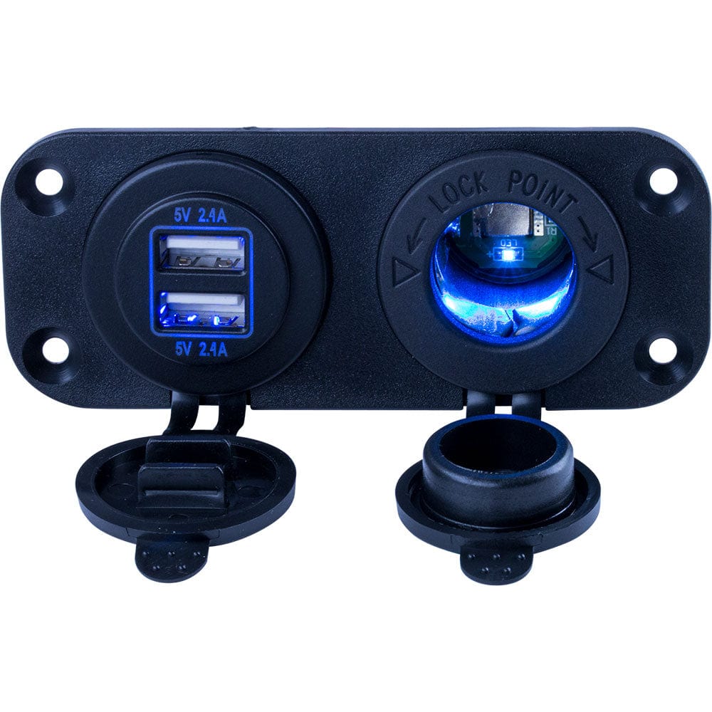 Sea - Dog Double USB Power Socket Panel [426505 - 1], Accessories, Sea - Dog, , , at Festive Water Paddlesports