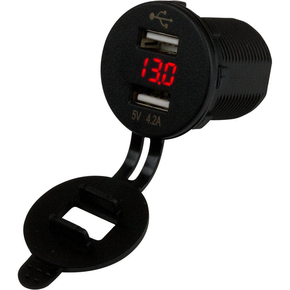 Sea - Dog Dual USB Socket/Voltmeter w/Hidden Display [426517 - 1], Accessories, Sea - Dog, , , at Festive Water Paddlesports