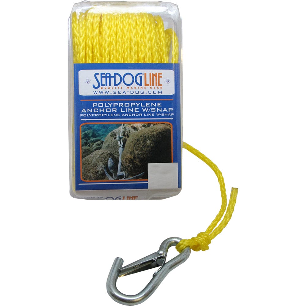Sea - Dog Poly Pro Anchor Line w/Snap - 1/4" x 50 - Yellow [304206050YW - 1], Rope & Chain, Sea - Dog, , , at Festive Water Paddlesports