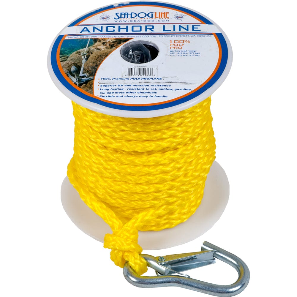 Sea - Dog Poly Pro Anchor Line w/Snap - 3/8" x 75 - Yellow [304210075YW - 1], Rope & Chain, Sea - Dog, , , at Festive Water Paddlesports