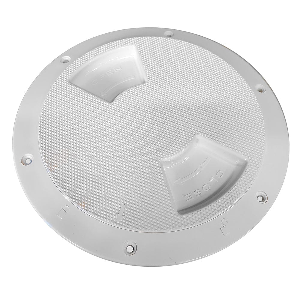 Sea - Dog Quarter - Turn Textured Deck Plate w/Internal Collar - White - 6" [336362 - 1], Deck Plates, Sea - Dog, , , at Festive Water Paddlesports