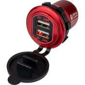 Sea - Dog Round Red Dual USB Charger w/1 Quick Charge Port + [426504 - 1], Accessories, Sea - Dog, , , at Festive Water Paddlesports