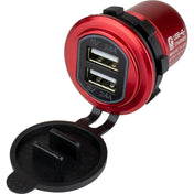 Sea - Dog Round Red Dual USB Charger w/1 Quick Charge Port + [426504 - 1], Accessories, Sea - Dog, , , at Festive Water Paddlesports