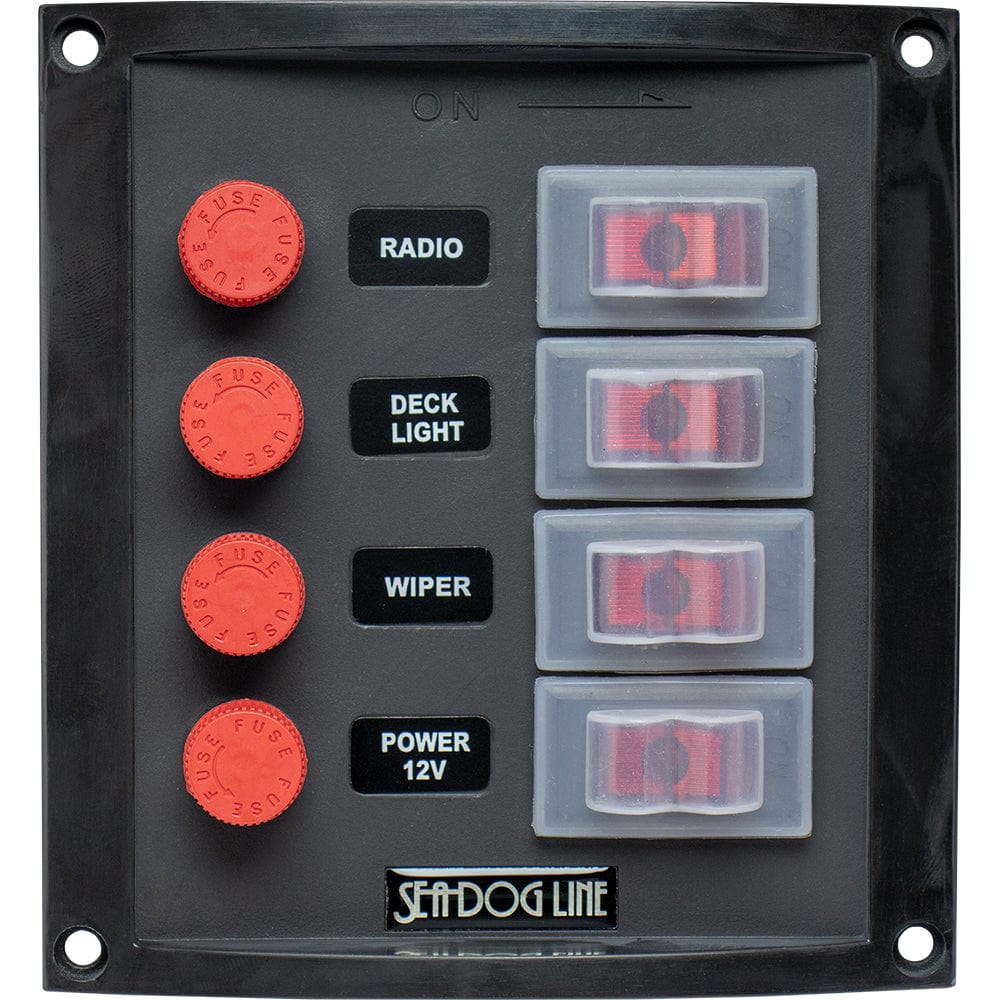 Sea - Dog Splash Guard Switch Panel Vertical - 4 Switch [424016 - 1], Electrical Panels, Sea - Dog, , , at Festive Water Paddlesports