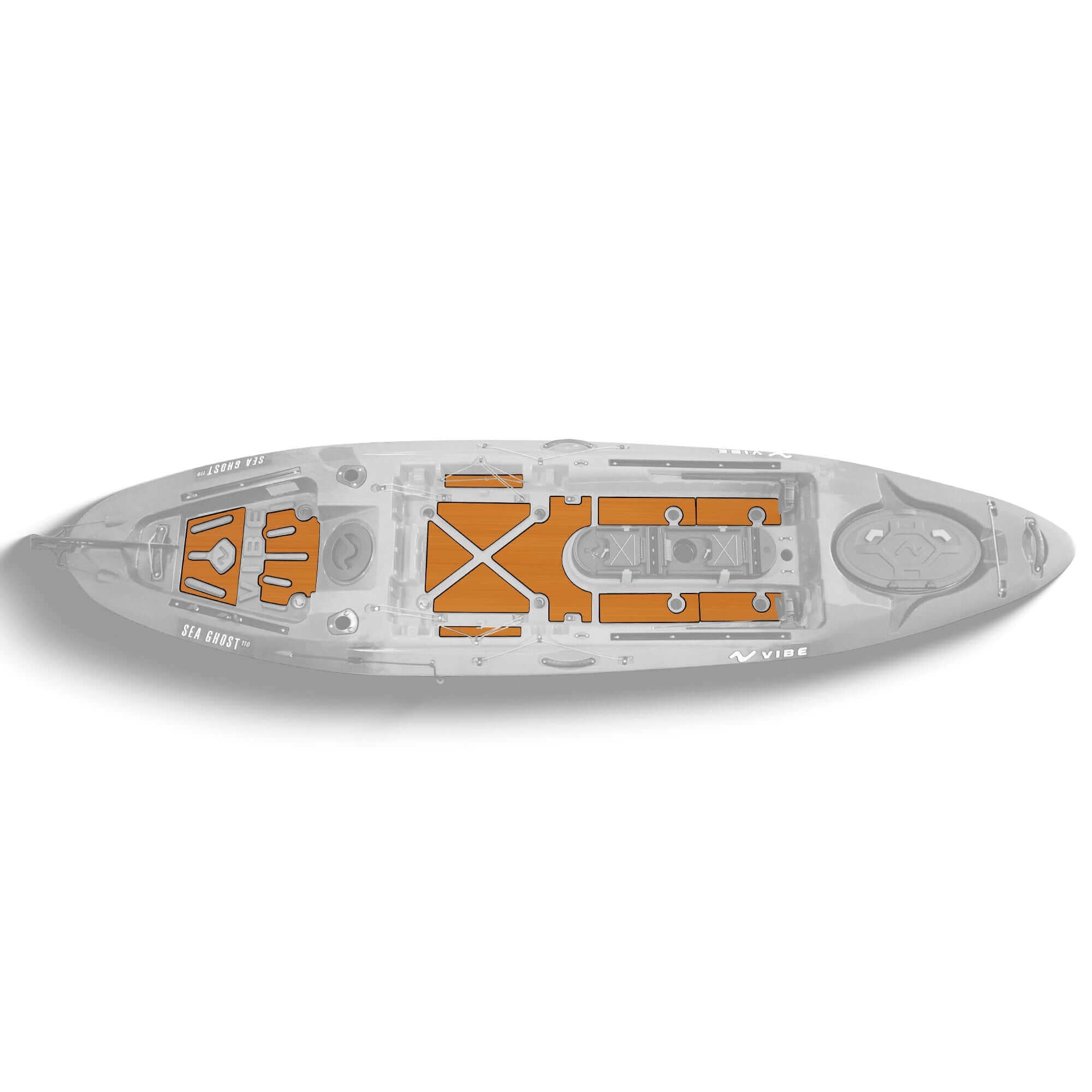 Sea Ghost 110 Premium Deck Padding, Deck Padding, Vibe Kayaks, Teak at Festive Water Paddlesports