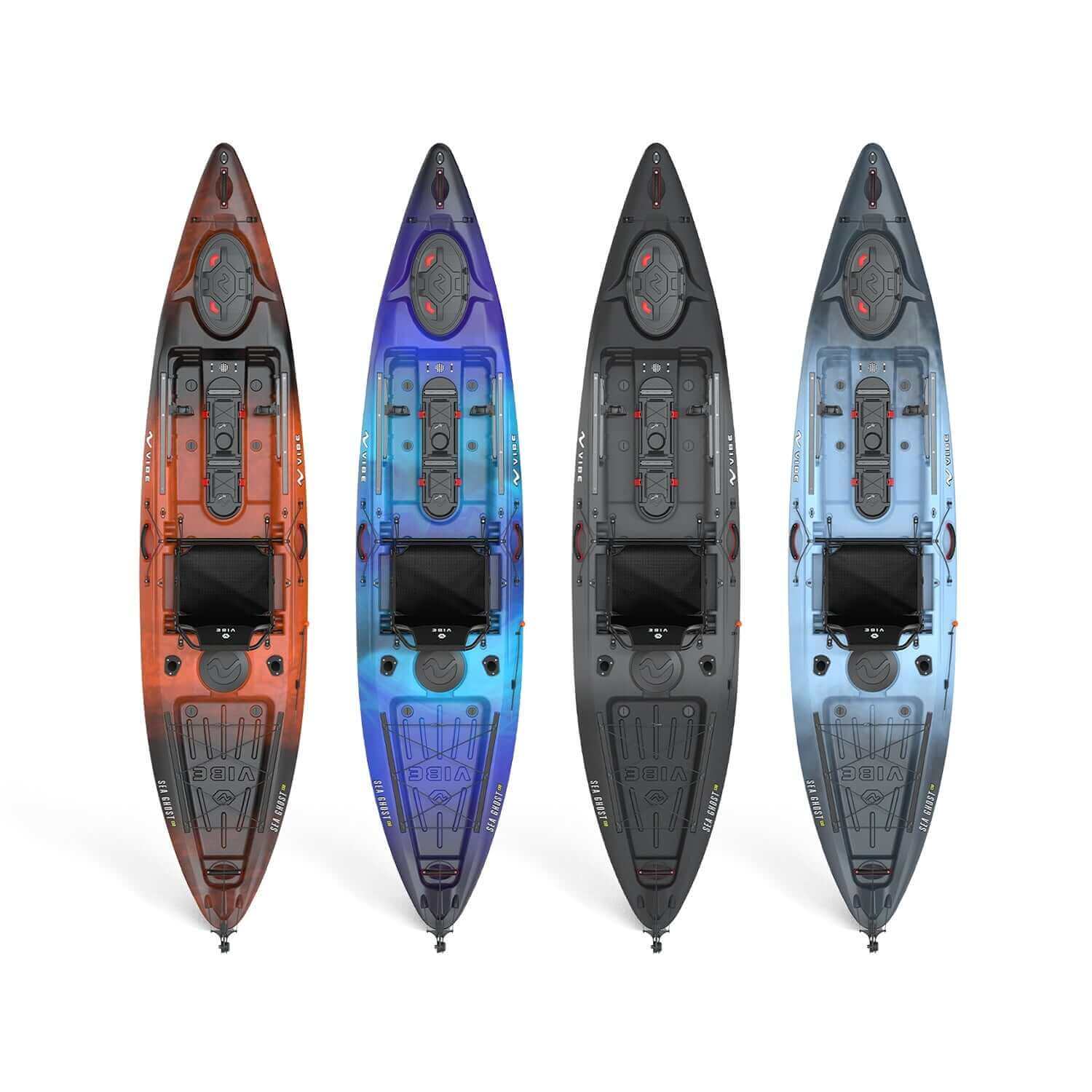 Sea Ghost 130, Fishing Kayak, Vibe Kayaks, Slate Blue at Festive Water Paddlesports