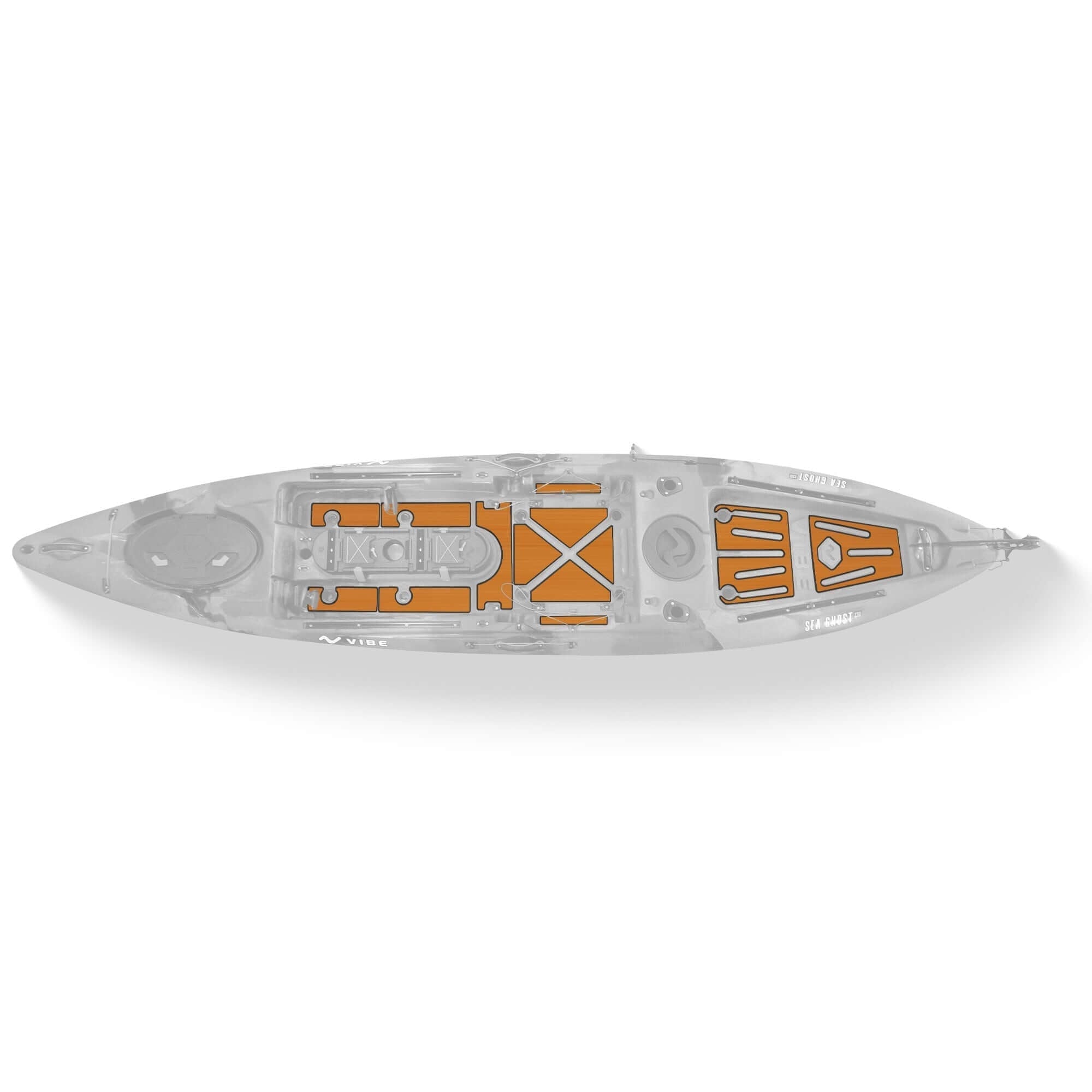 Sea Ghost 130 Premium Deck Padding, Deck Padding, Vibe Kayaks, Teak at Festive Water Paddlesports