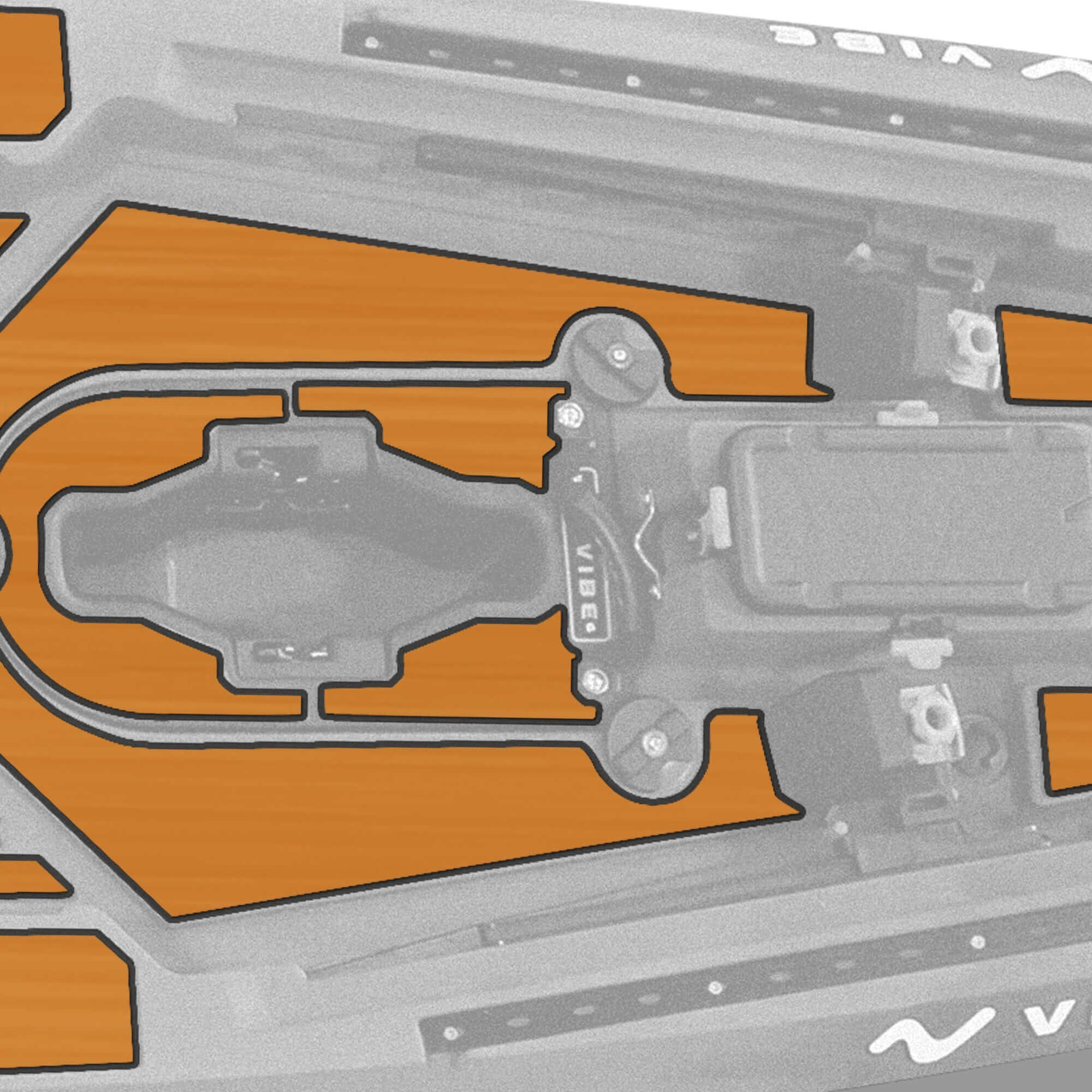 Shearwater 125 Premium Deck Padding, Deck Padding, Vibe Kayaks, Black at Festive Water Paddlesports