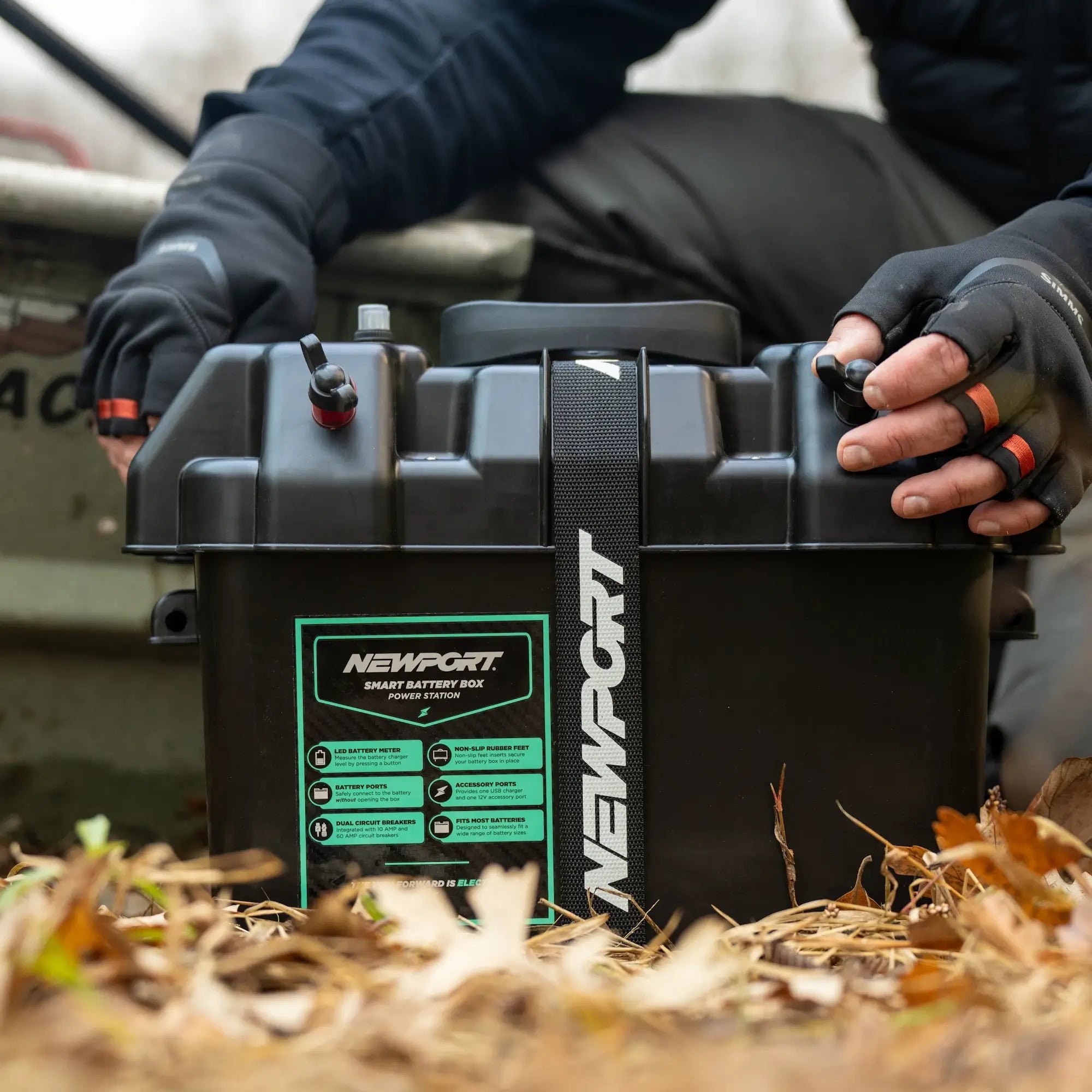Smart Battery Box, Trolling Motor Accessory, Newport Wholesale, at Festive Water Paddlesports