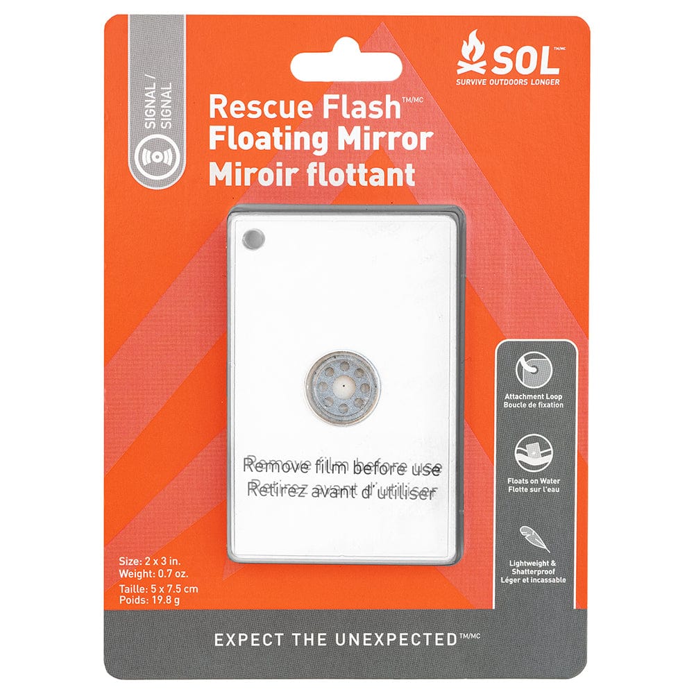 S.O.L. Survive Outdoors Longer Rescue Flash Floating Mirror [0140 - 1004], Accessories, SOL Survive Outdoors Longer, , , at Festive Water Paddlesports