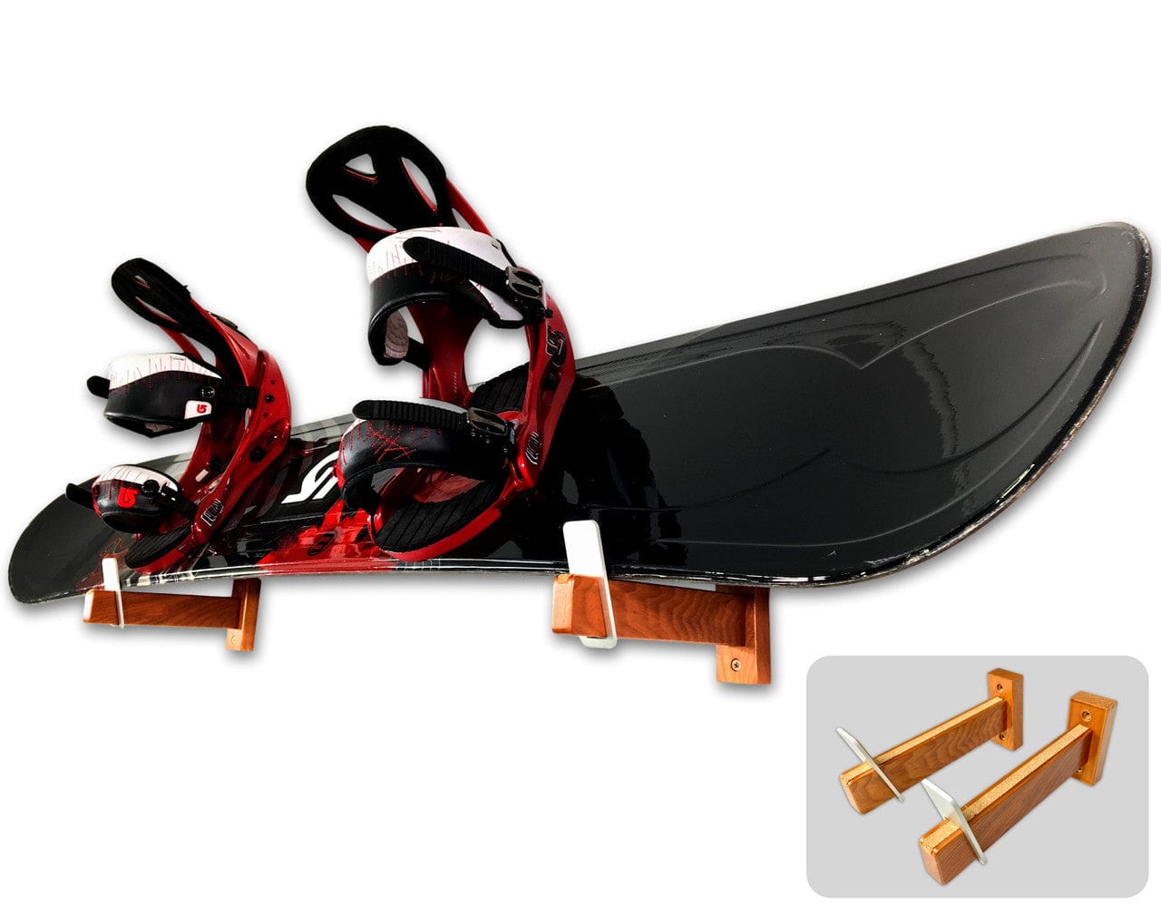 Solid Oak Snowboard Display | Minimalist Wood Rack | Holds 20 lbs, Wall Mounted, StoreYourBoard, , , at Festive Water Paddlesports