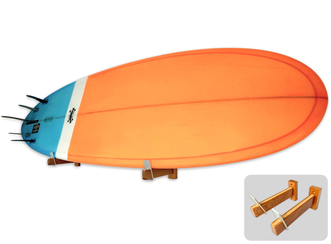 Solid Oak Surfboard Display | Minimalist Wood Rack | Holds 20 lbs, Wall Mounted, StoreYourBoard, , , at Festive Water Paddlesports