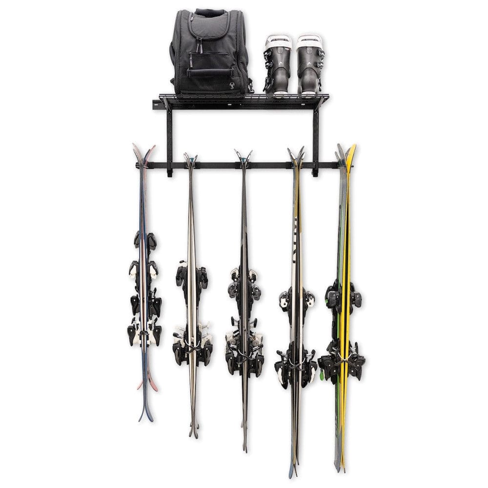 Solitude Ski + Shelf | Adjustable Wall Storage System | Holds 10 Pairs of Skis, Wall Mounted, StoreYourBoard, , , at Festive Water Paddlesports