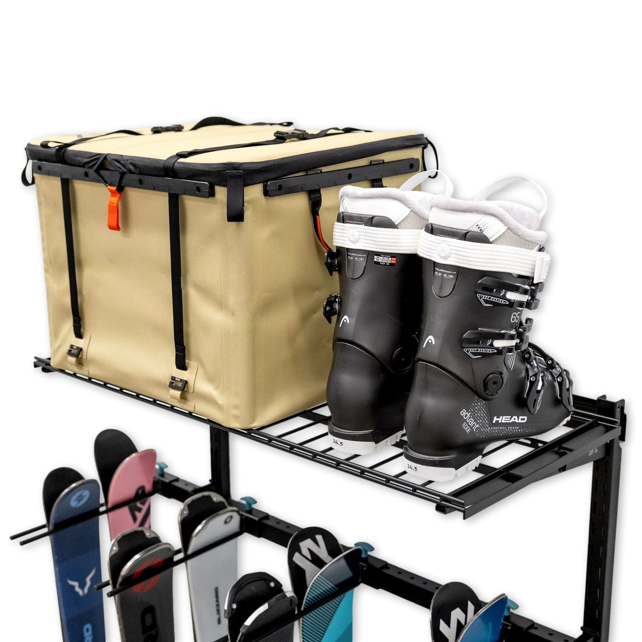 Solitude Ski + Shelf | Adjustable Wall Storage System | Holds 10 Pairs of Skis, Wall Mounted, StoreYourBoard, , , at Festive Water Paddlesports
