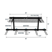 Solitude Ski + Shelf | Adjustable Wall Storage System | Holds 10 Pairs of Skis, Wall Mounted, StoreYourBoard, , , at Festive Water Paddlesports