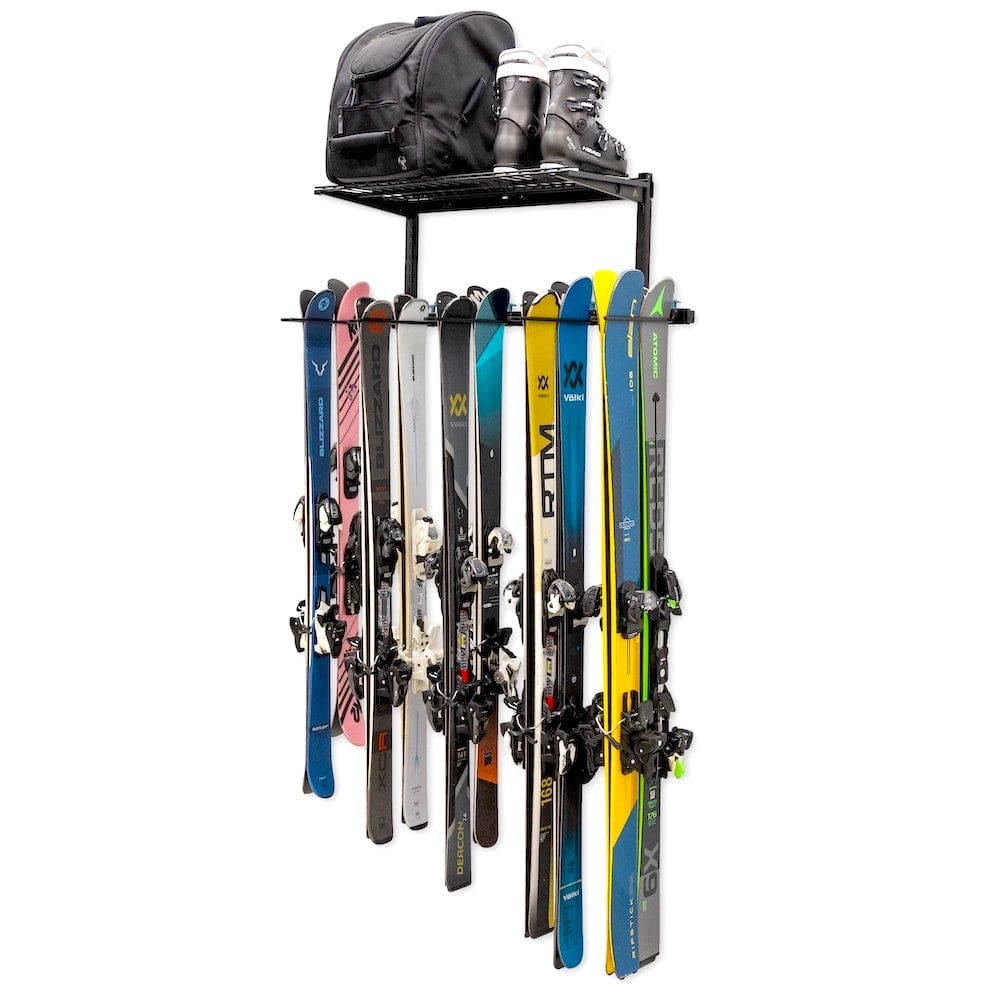 Solitude Ski + Shelf | Adjustable Wall Storage System | Holds 10 Pairs of Skis, Wall Mounted, StoreYourBoard, , , at Festive Water Paddlesports