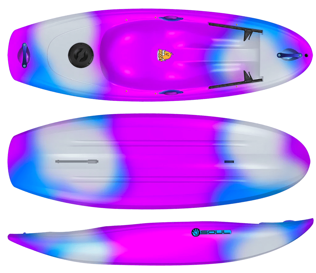 Soul Nugget Youth Sit - On - Top Kayak, Whitewater Kayak, Soul Waterman, Cherry Blossom - Deluxe, , at Festive Water Paddlesports