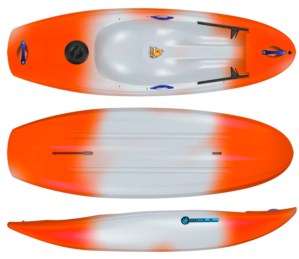 Soul Nugget Youth Sit - On - Top Kayak, Whitewater Kayak, Soul Waterman, Orange Sherbert - Deluxe, , at Festive Water Paddlesports