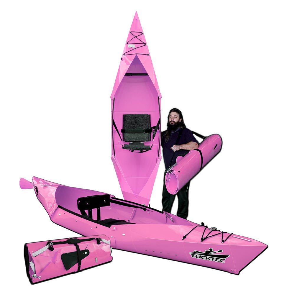 Spring Blowout! Tucktec Pro Folding Kayak | Hard - Shell | 2 - minute Set - up | Foldable, Portable Kayak, Sporting Goods > Outdoor Recreation > Boating & Water Sports > Boating & Rafting >Foldable Kayaks, Tucktec Folding Kayaks, BLACK at Festive Water Paddlesports