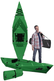 Spring Blowout! Tucktec Pro Folding Kayak | Hard-Shell | 2-minute Set-up | Foldable, Portable Kayak, Sporting Goods > Outdoor Recreation > Boating & Water Sports > Boating & Rafting >Foldable Kayaks, Tucktec Folding Kayaks, GREEN at Festive Water Paddlesports