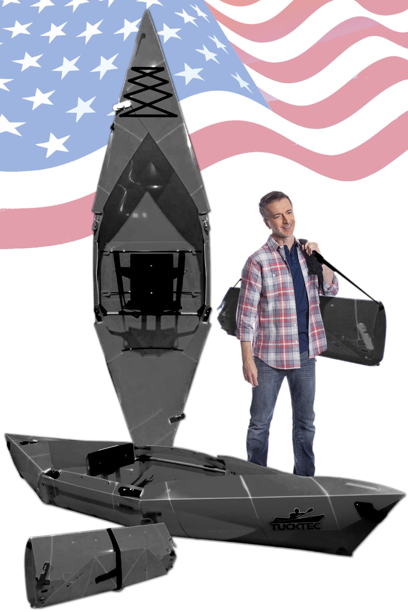 Spring Blowout! Tucktec Pro Folding Kayak | Hard - Shell | 2 - minute Set - up | Foldable, Portable Kayak, Sporting Goods > Outdoor Recreation > Boating & Water Sports > Boating & Rafting >Foldable Kayaks, Tucktec Folding Kayaks, BLACK at Festive Water Paddlesports