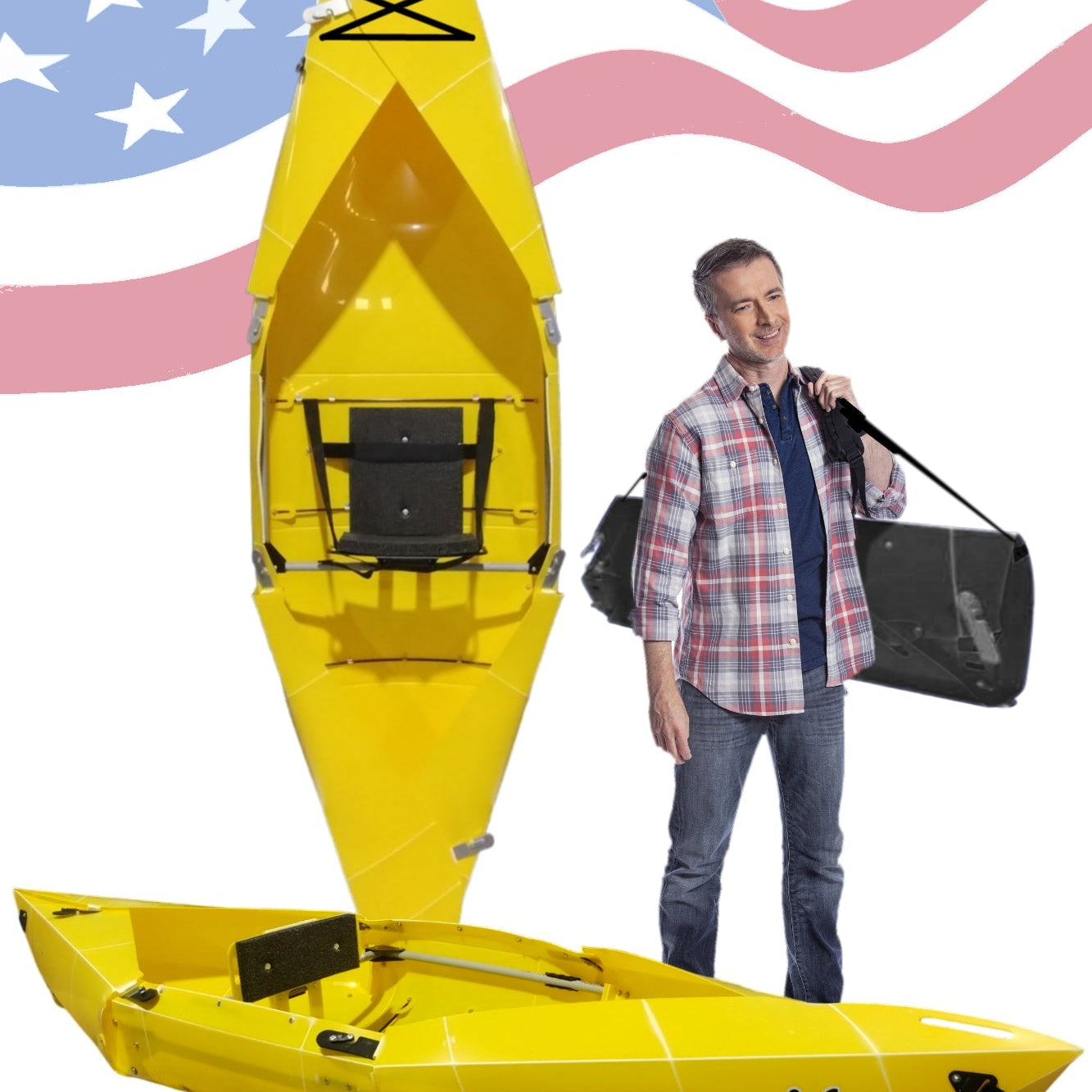 Spring Blowout! Tucktec Pro Folding Kayak | Hard - Shell | 2 - minute Set - up | Foldable, Portable Kayak, Sporting Goods > Outdoor Recreation > Boating & Water Sports > Boating & Rafting >Foldable Kayaks, Tucktec Folding Kayaks, YELLOW at Festive Water Paddlesports