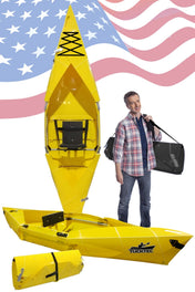 Spring Blowout! Tucktec Pro Folding Kayak | Hard - Shell | 2 - minute Set - up | Foldable, Portable Kayak, Sporting Goods > Outdoor Recreation > Boating & Water Sports > Boating & Rafting >Foldable Kayaks, Tucktec Folding Kayaks, YELLOW at Festive Water Paddlesports