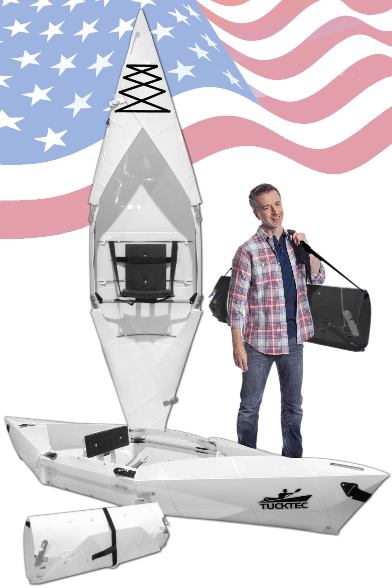 Spring Blowout! Tucktec Pro Folding Kayak | Hard - Shell | 2 - minute Set - up | Foldable, Portable Kayak, Sporting Goods > Outdoor Recreation > Boating & Water Sports > Boating & Rafting >Foldable Kayaks, Tucktec Folding Kayaks, WHITE at Festive Water Paddlesports
