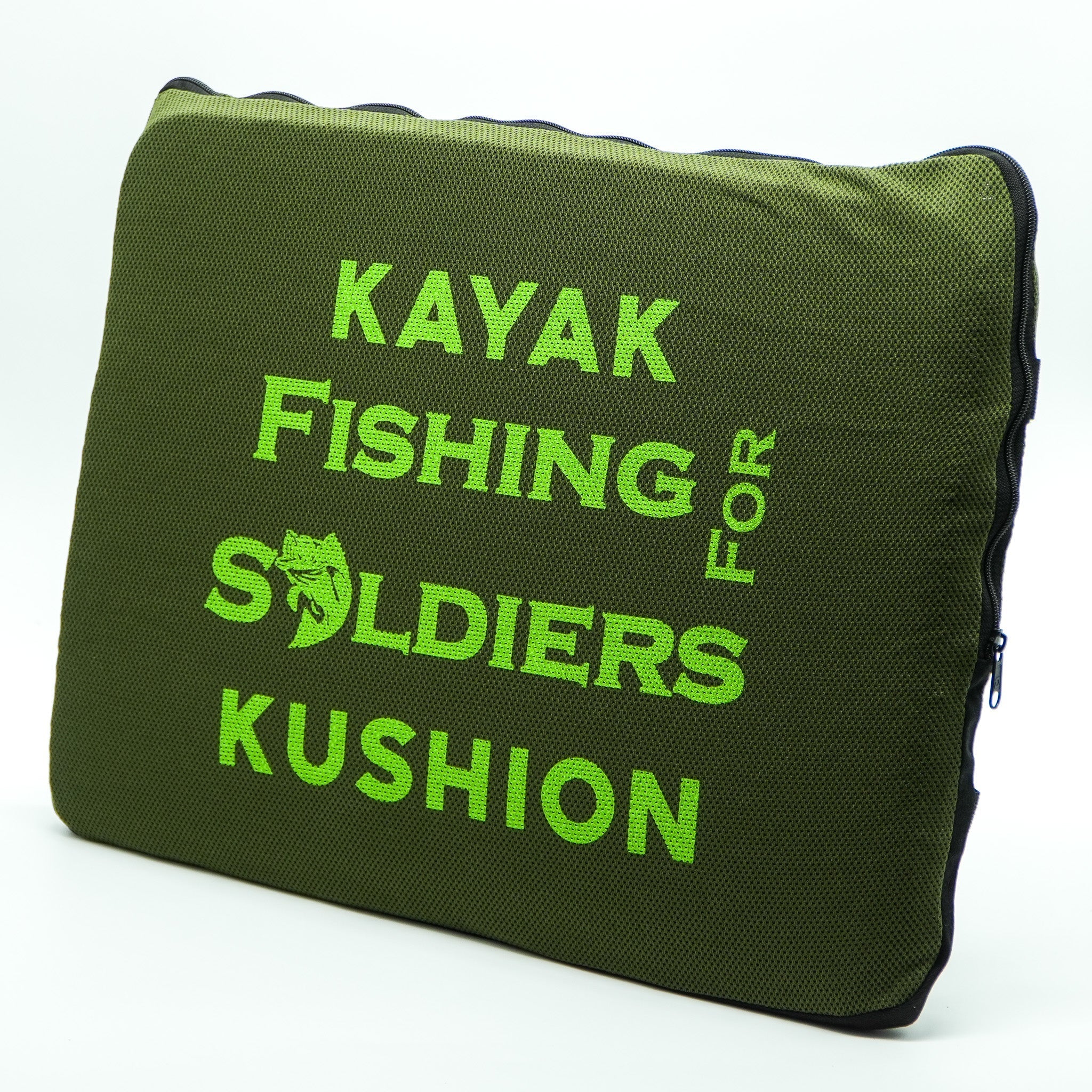 Square Kushion | Fishing For Soldiers, , Kayak Kushion, OG Green Bertha at Festive Water Paddlesports