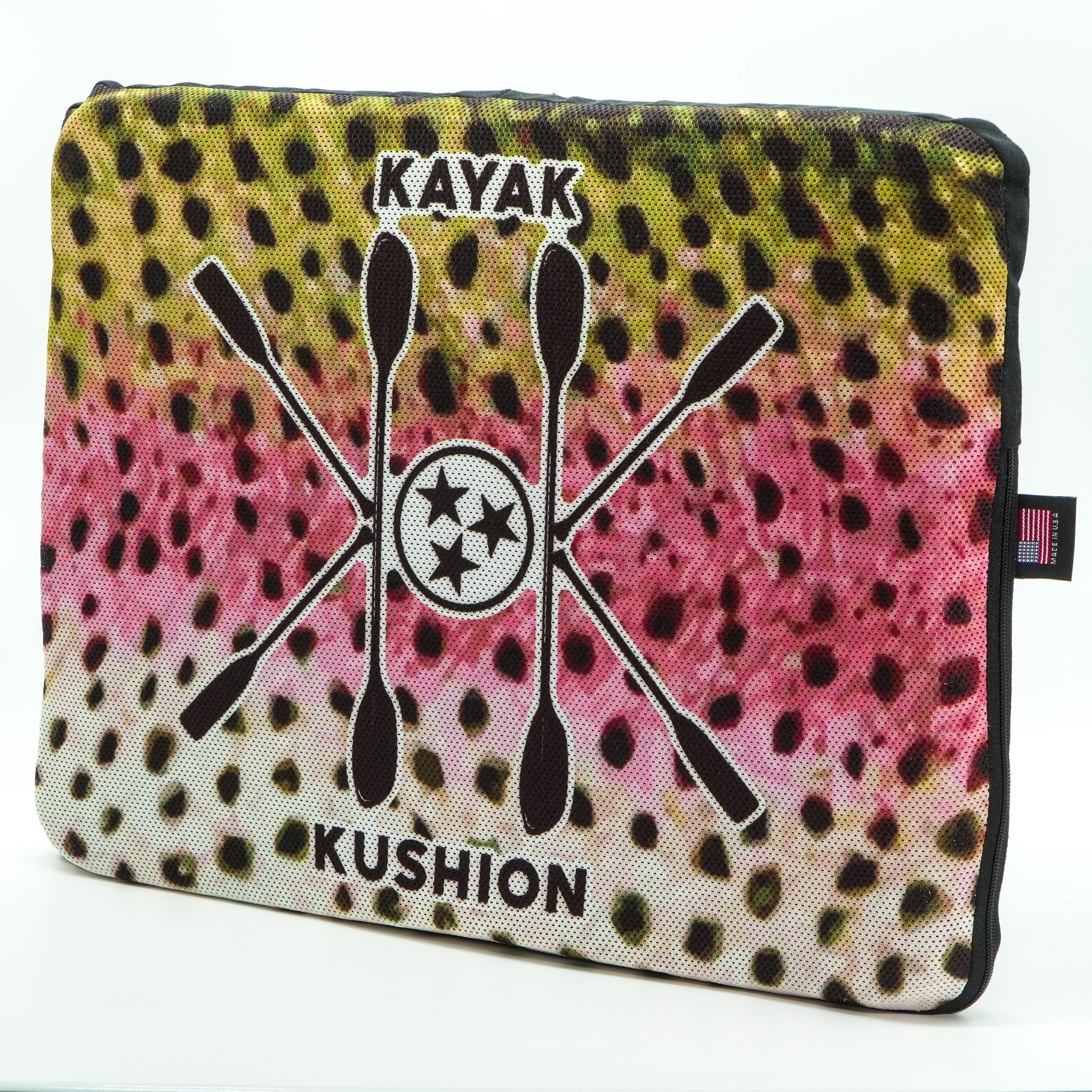 Square Kushion | Scales Collection, , Kayak Kushion, Rainbow Trout Bertha at Festive Water Paddlesports