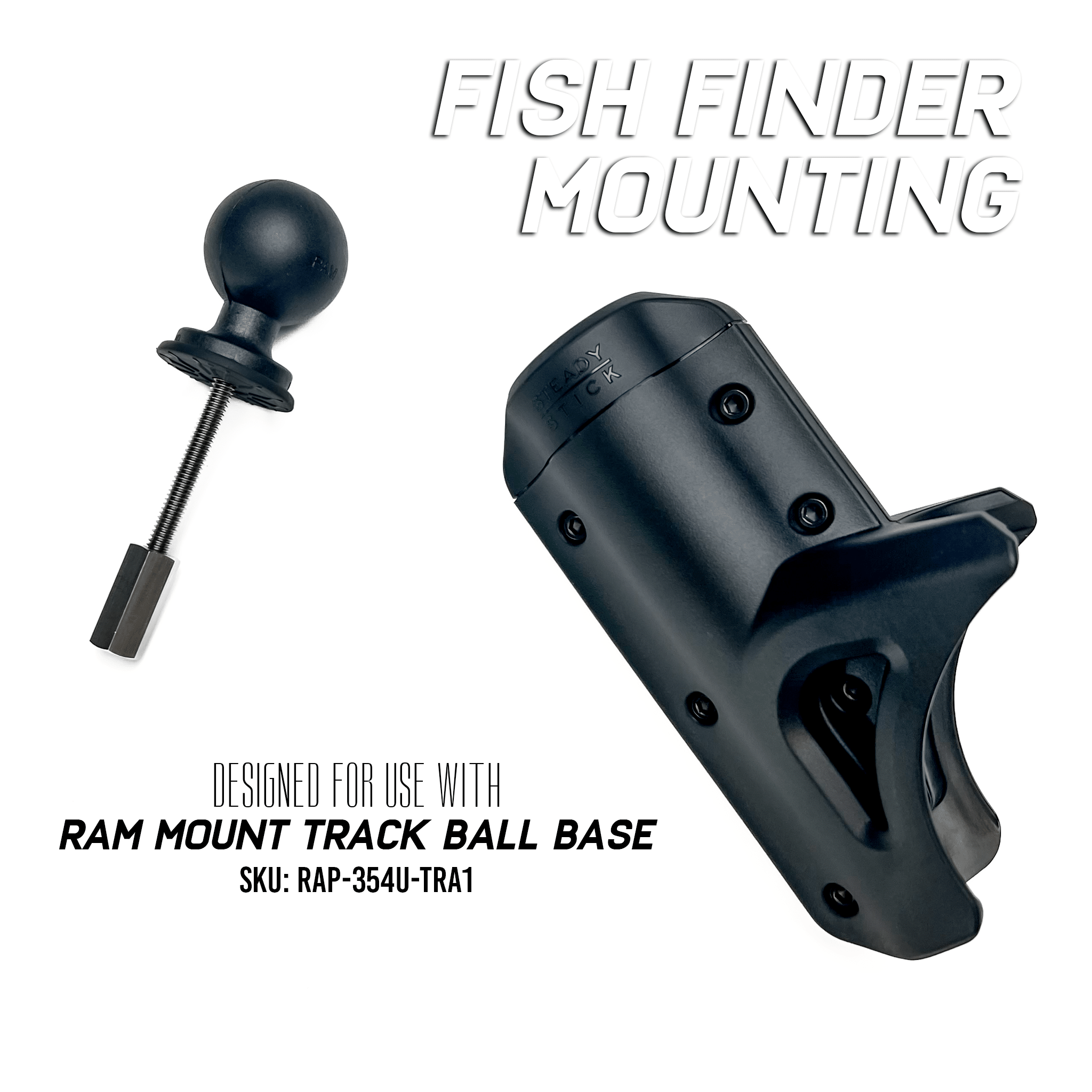 STEADY STICK® 1.5" BALL MOUNT ADAPTER for the OLD TOWN PDL DRIVE, kayak accessory, Steady Stick®, Steady Stick Housing w/ Ball Mount Adapter (w/out RAM® Mounts 1.5" Ball) at Festive Water Paddlesports